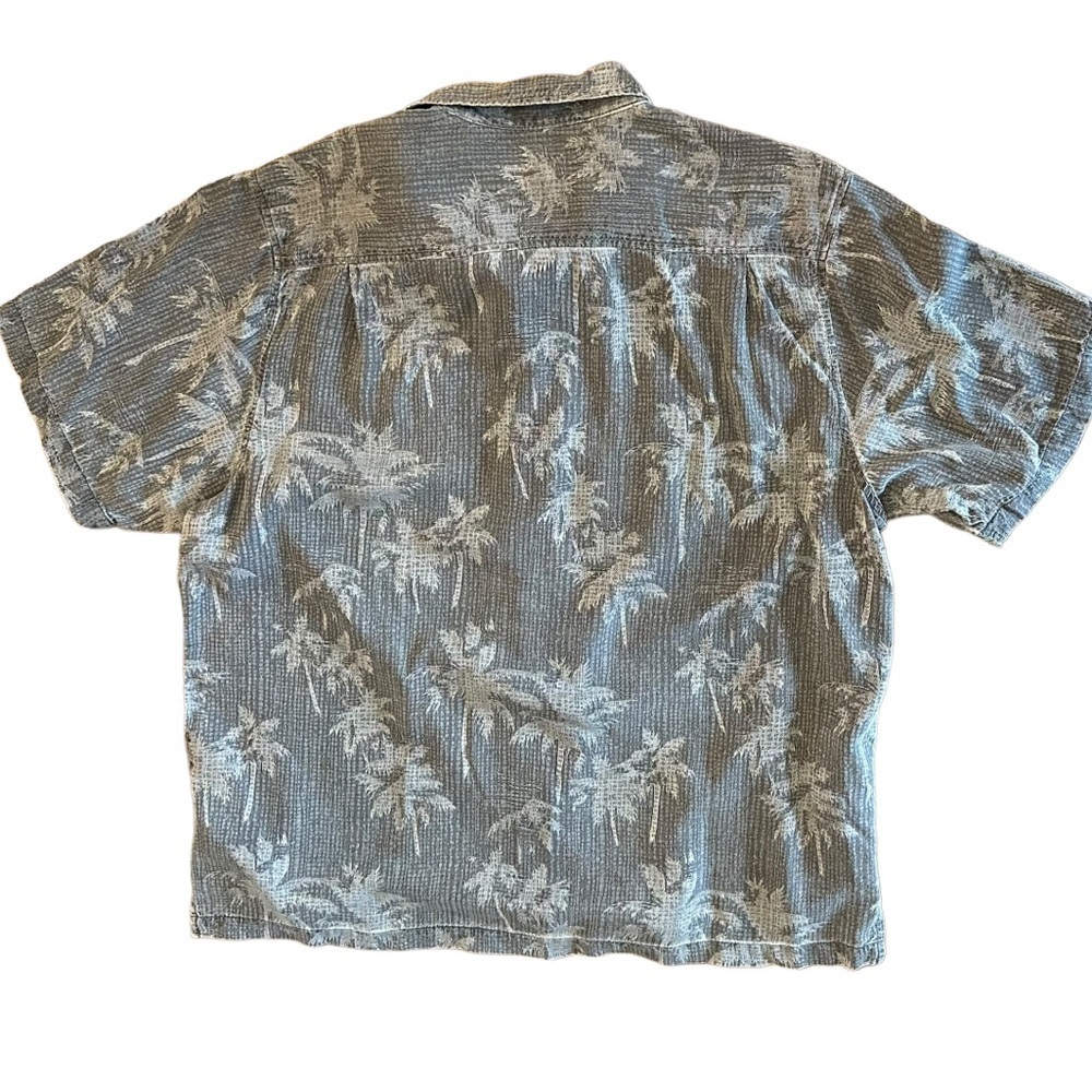 Men’s Tommy Bahama Gray Hawaiin S/S Silk Button Up Down Shirt Size XXL 2XL - Picture 2 of 6